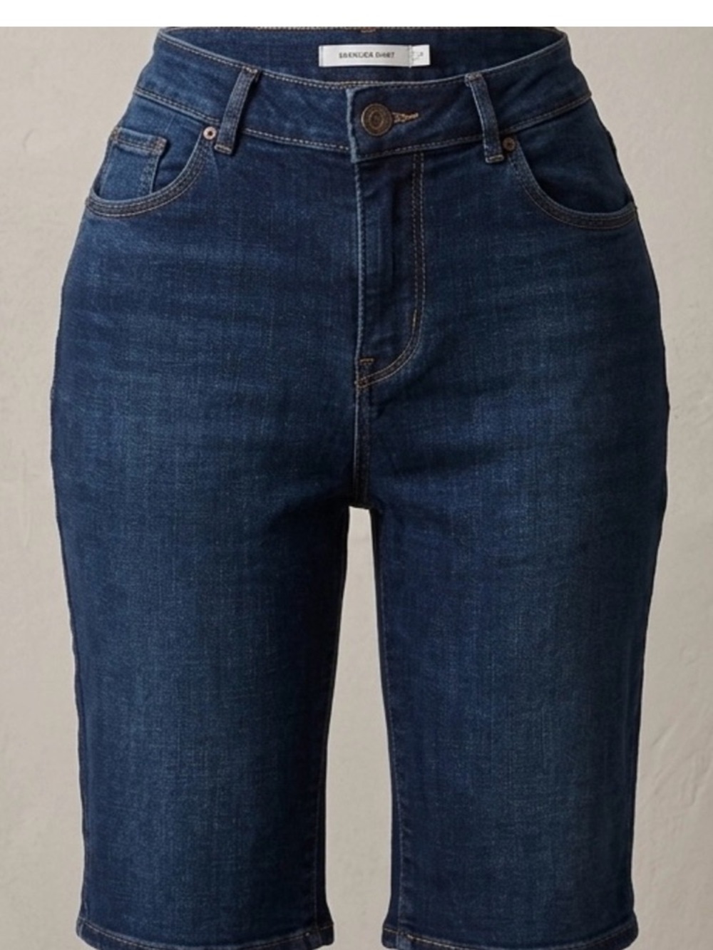 Unknown Brand Dark Blue High-Rise Bermuda Jeans